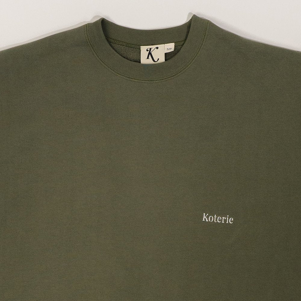 Drop Shoulder Crewneck (Olive Green)