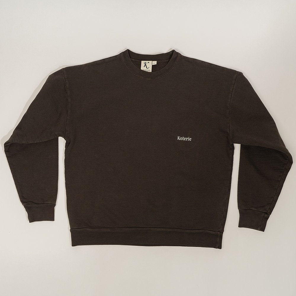 Drop Shoulder Crewneck (Chocolate Brown)